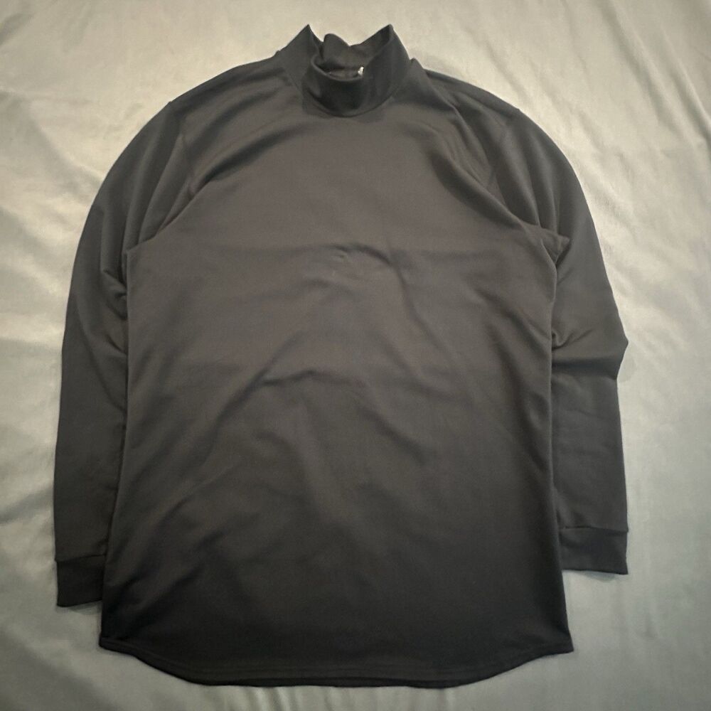 Vintage Nike Shirt Mock Neck Turtleneck Long Sleeve Mens 2XL Black 90s 00s